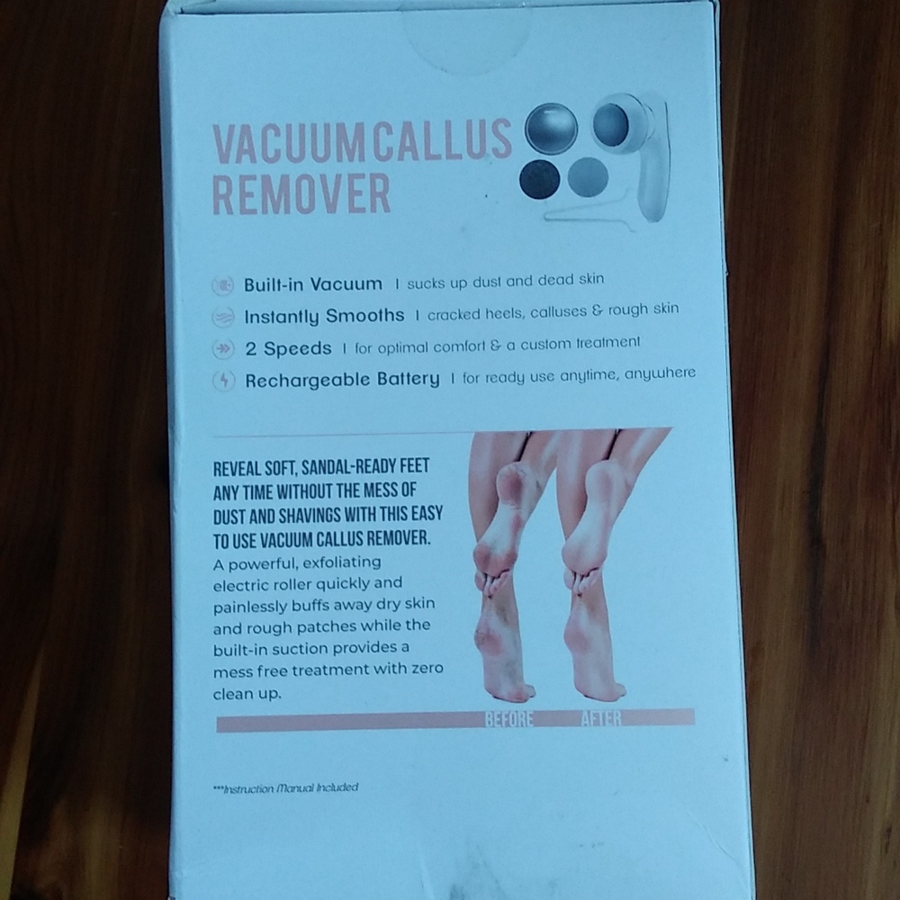 Rechargeable battery Vacuum callus remover